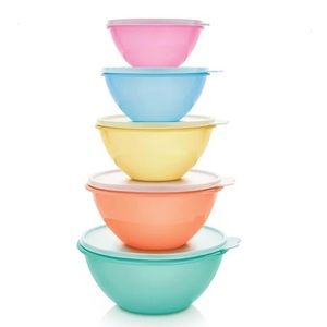 Tupperware Wondelier 5 piece bowl set with lids